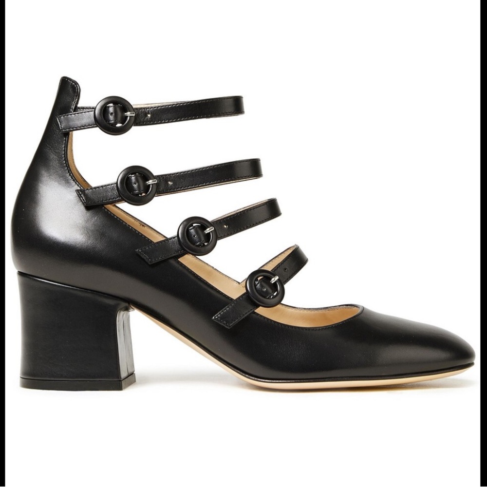 Gianvito Rossi Dora Leather Mary Jane Pumps